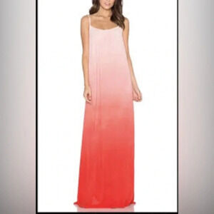 Splendid Ombré Voile Shirred Maxi Dress